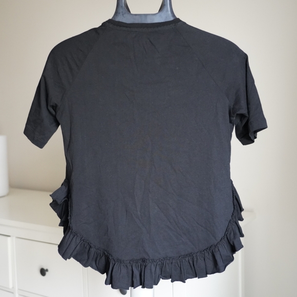 Simone Rocha Black Ruffled T-Shirt - Picture 2 of 6